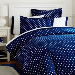 Pottery Barn Dottie Navy Dot Duvet Cover TWIN